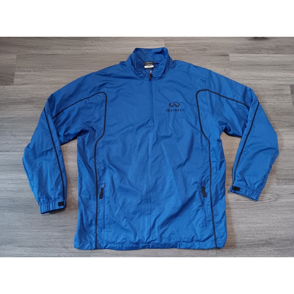 Nike Golf Men's Blue Infiniti Car Logo Dri-Fit Quarter Zip Windbreaker‎ Size L